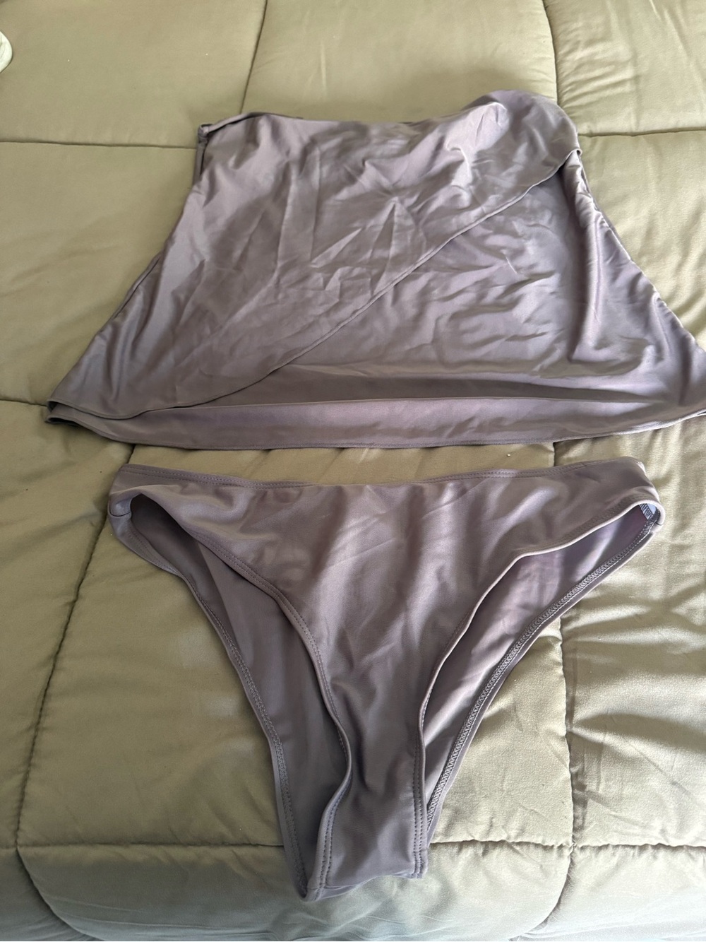 Women’s Lavender Strapless Bandeau Swim Set